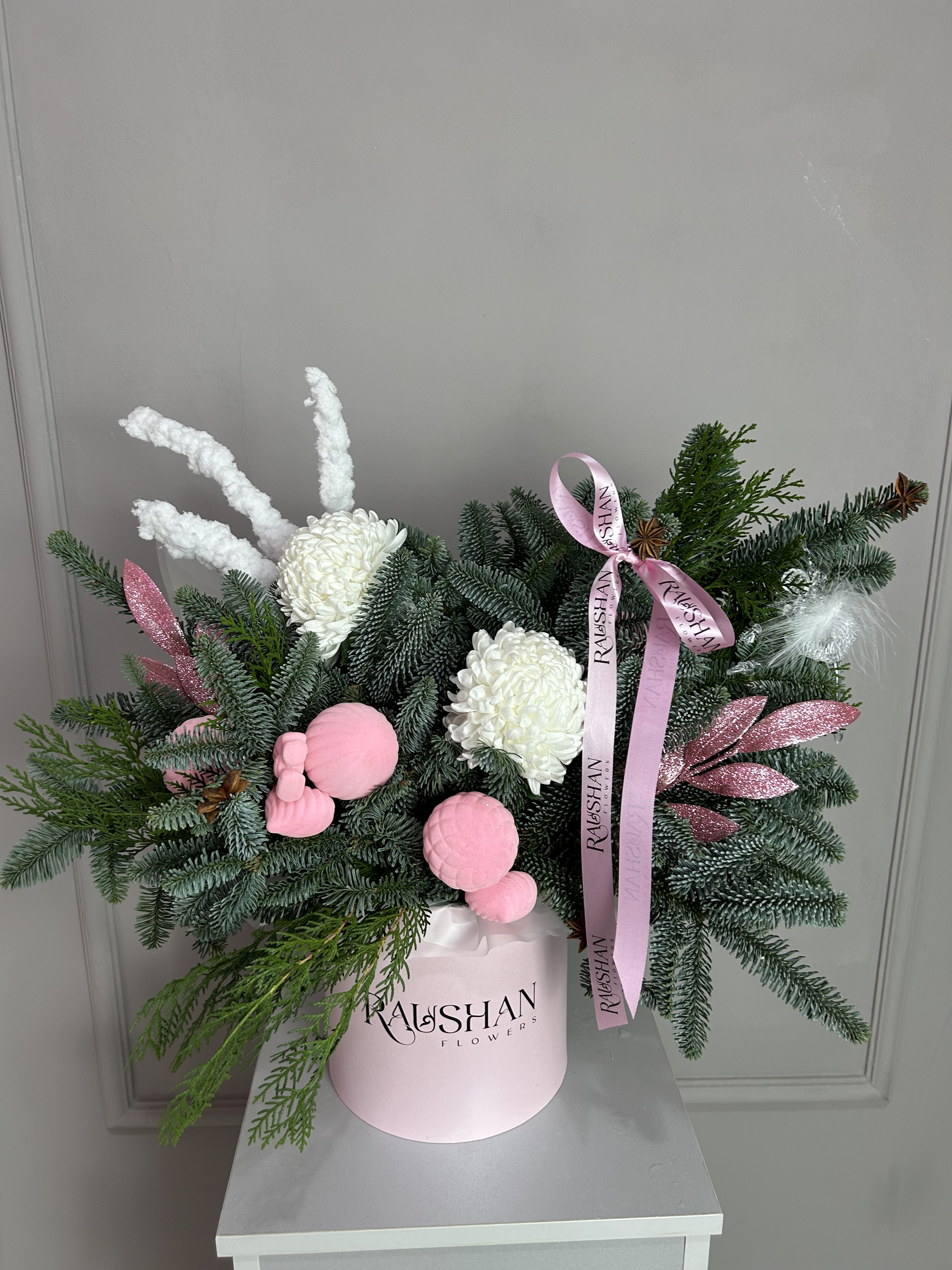 Pink new year composition 