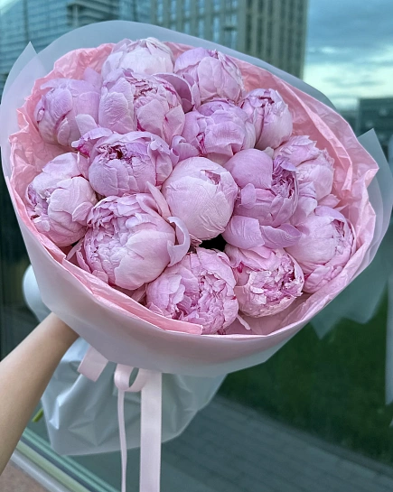 Букет из Пион 15 шт с доставкой по Астане