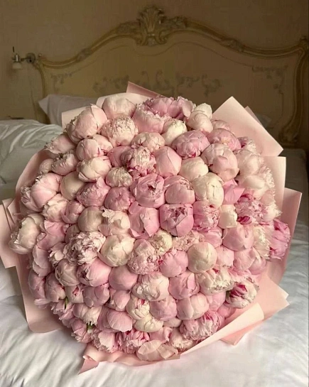 Пионы 101 шт  с доставкой по Астане