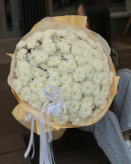 Букет из 25 пышных кустовых хризантем  с доставкой по Astana