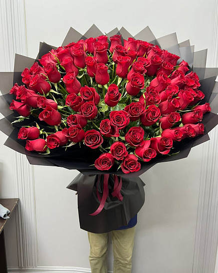 101 голландская роза 80 см с доставкой по Astana