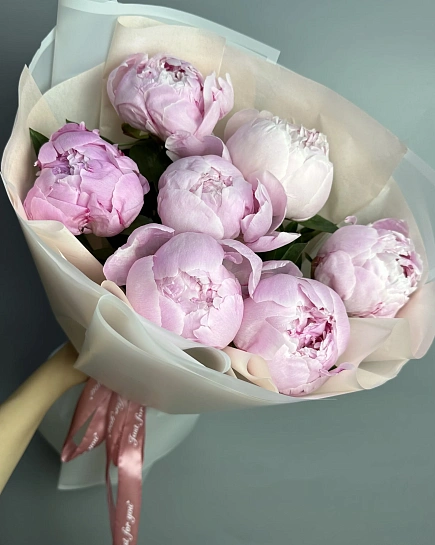 Пионы 7 шт с доставкой по Астане