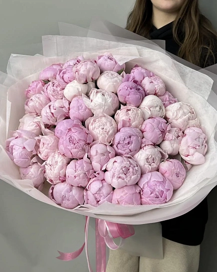 Пионы 41 шт с доставкой по Astana