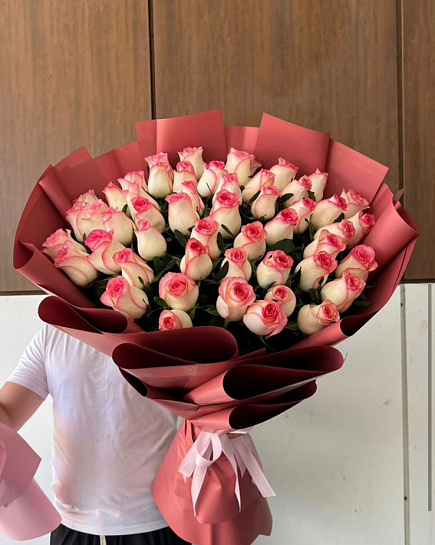 35 голландских роз 80 см  с доставкой по Астане