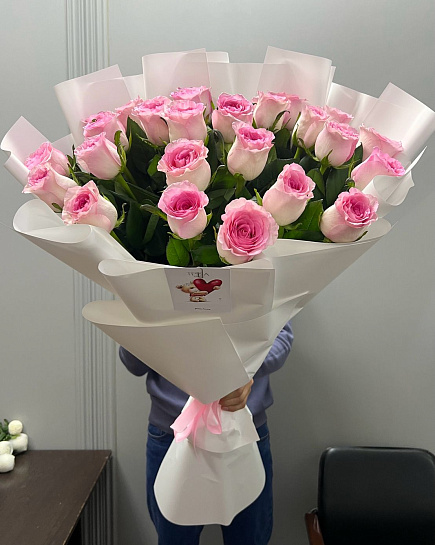 35 голландских роз 80 см  с доставкой по Астане