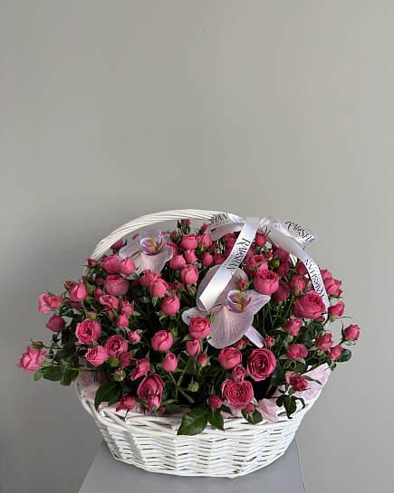 КУСТОВЫЕ РОЗЫ С ОРХИДЕЯМИ с доставкой по Астане