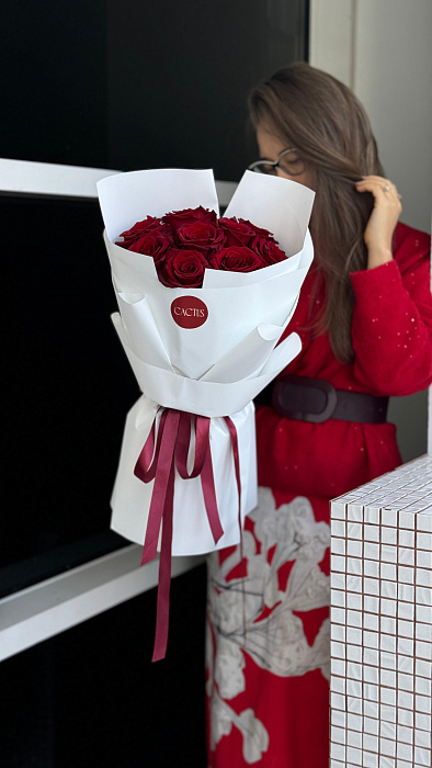Моно букет из красных роз RED (9шт) - купить в Астане с доставкой