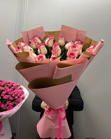 15 голландских роз 80 см  с доставкой по Астане